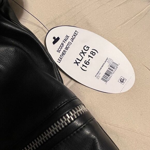 Black Faux Leather Biker Jacket - Picture 3 of 3